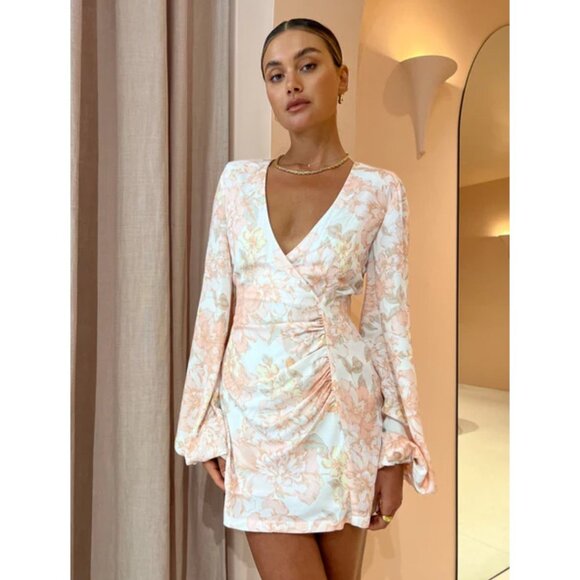 RUMOR NWT Isola Floral Mini Dress SZ XS - Picture 4 of 9